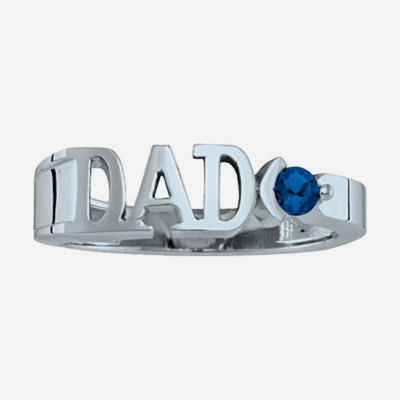 Personalized Men's Simulated Birthstone Dad Ring