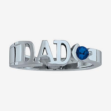 Personalized Men's Simulated Birthstone Dad Ring, 13, White