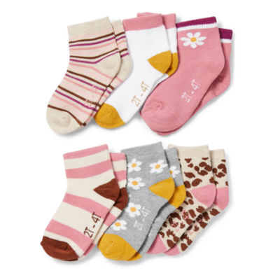 Okie Dokie Toddler Girls 6 Pair Quarter Socks