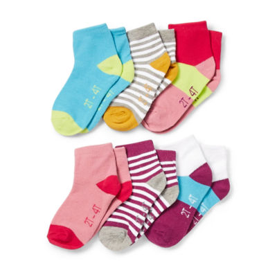 Okie Dokie Toddler Girls 6 Pair Quarter Socks