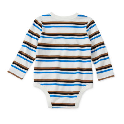 Okie Dokie Baby Boys Crew Neck Long Sleeve Bodysuit