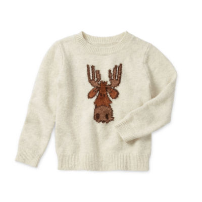 Okie Dokie Toddler & Little Boys Crew Neck Long Sleeve Pullover Sweater