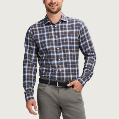 IZOD Luxury Sport Mens Classic Fit Long Sleeve Plaid Button-Down Shirt