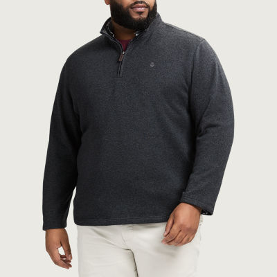 IZOD Big and Tall Mens Mock Neck Long Sleeve Quarter-Zip Pullover