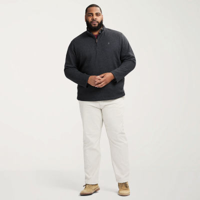 IZOD Thermasoft Sweaterfleece Big and Tall Mens Mock Neck Long Sleeve Quarter-Zip Pullover