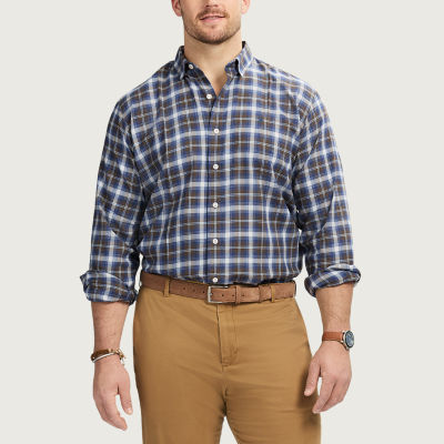 IZOD Luxury Sport Mens Classic Fit Long Sleeve Plaid Button-Down Shirt