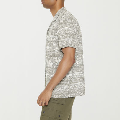 Forever 21 Mens Short Sleeve Abstract Button-Down Shirt