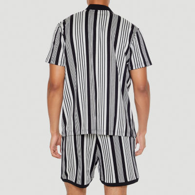 Forever 21 Mens Short Sleeve Striped Button-Down Shirt