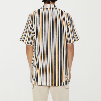 Forever 21 Mens Short Sleeve Striped Button-Down Shirt