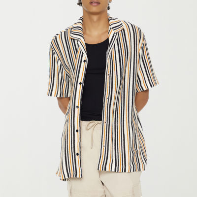 Forever 21 Mens Short Sleeve Striped Button-Down Shirt