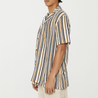 Forever 21 Mens Short Sleeve Striped Button-Down Shirt