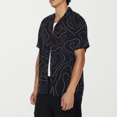 Forever 21 Mens Short Sleeve Abstract Button-Down Shirt