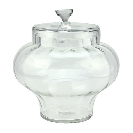 11'' Clear Transparent Segmented Glass Container With Lid, One Size, Multiple Colors