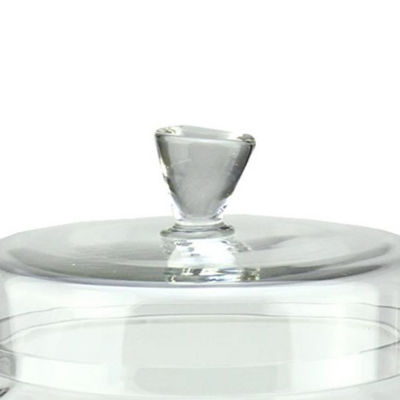 14.5'' Clear Segmented Glass Container with Lid