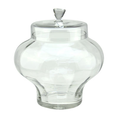 14.5'' Clear Segmented Glass Container with Lid