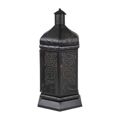 21.5'' and Gold Moroccan Style Pillar Candle Table Lantern