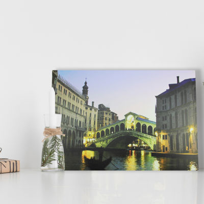 LED Lighted Venice  Italy Grand Canal Canvas Wall Art 15.75" x 23.5"