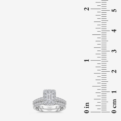 (I / I1) Womens 2 CT. T.W. Lab Grown White Diamond 10K Gold Side Stone Bridal Set