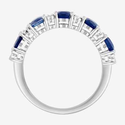 Effy  Diamond Accent Genuine Blue Sapphire Sterling Silver Oval Band