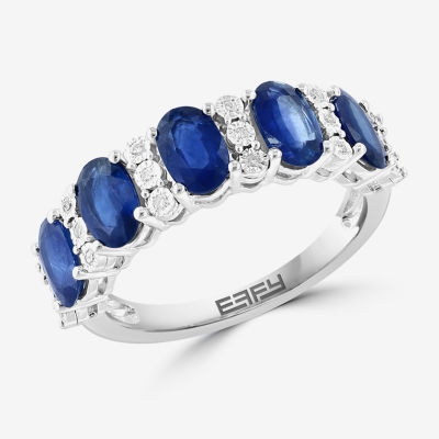 Effy  Diamond Accent Genuine Blue Sapphire Sterling Silver Oval Band