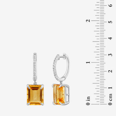 Effy  Genuine Orange Citrine Sterling Silver Drop Earrings