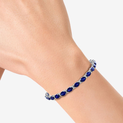 Effy  1/2 CT. T.W. Lab Created Blue Sapphire Sterling Silver 7 Inch Tennis Bracelet