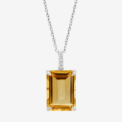 Effy Final Call Womens Genuine Orange Citrine Sterling Silver 16 Inch Pendant Necklace