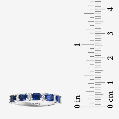 Effy Final Call Womens 1/7 CT. T.W. Lab Created Blue Sapphire 14K White Gold Cocktail Ring