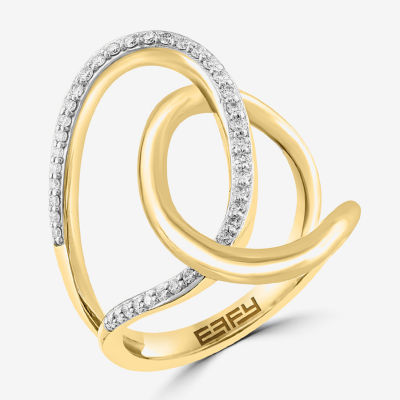 Effy Womens 1 CT. T.W. Natural White Diamond 14K Gold Cocktail Ring