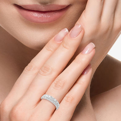 Effy (H / Vs1-Vs2) Womens / CT. T.W. Lab Grown White Diamond 14K White Gold Cocktail Ring