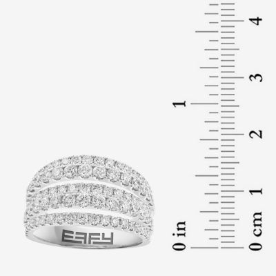 Effy  (E-F / Vs2-Si1) Womens 2 CT. T.W. Lab Grown White Diamond 14K White Gold Cocktail Ring