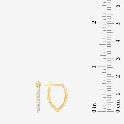 Effy  1/7 CT. T.W. Natural White Diamond 14K Gold Hoop Earrings