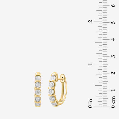 Effy  1/5 CT. T.W. Natural White Diamond 14K Gold Over Silver Sterling Silver 68mm Hoop Earrings