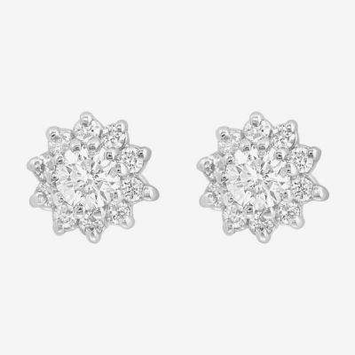 Effy  (G-H / Vs1-Vs2) 5/8 CT. T.W. Lab Grown White Diamond 14K White Gold 26mm Stud Earrings