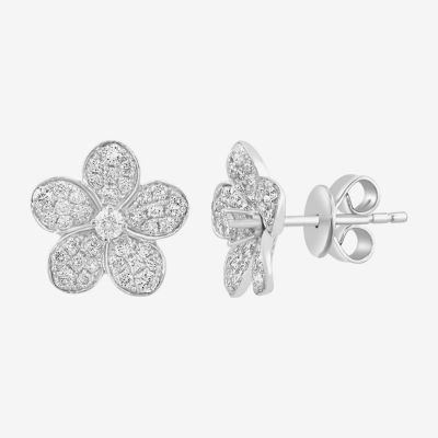 Effy  (E-F / Vs2-Si1) 3/4 CT. T.W. Lab Grown White Diamond Sterling Silver 47mm Flower Stud Earrings