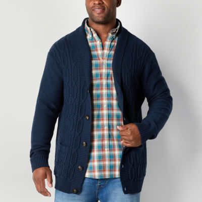 St. John's Bay Big and Tall Cable Mens Long Sleeve Cardigan