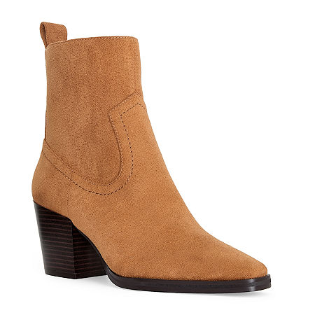 RM Rebecca Minkoff Womens Anne Stacked Heel Booties, 7 Medium, Beige