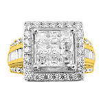 2 CT. T.W. Diamond Side Stone Halo Engagement Ring in 10K or 14K Gold