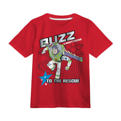 Disney Collection Buzz Lightyear Little & Big Boys Round Neck Toy Story Short Sleeve Graphic T-Shirt