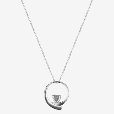 Footnotes Grandmothers Love Cubic Zirconia Sterling Silver 16 Inch Cable Round Pendant Necklace