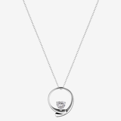 Footnotes Grandmothers Love Cubic Zirconia Sterling Silver 16 Inch Cable Round Pendant Necklace