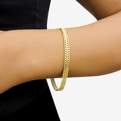 10K Gold 7.5 Inch Hollow Curb Link Bracelet