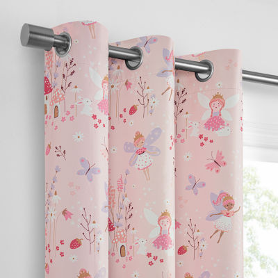 Under the Stars Kids Hayden Fairy Energy Saving 100% Blackout Grommet Top Single Curtain Panel