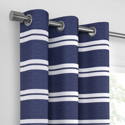 Under The Stars Hayden Stripe Energy Saving 100% Blackout Grommet Top Single Curtain Panel