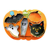 Halloween Mini Cookie Cutter Set-Set of 6 mini cookies cutters:  bat,owl,cat,pumpkin,moon,witch