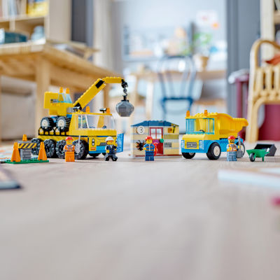 LEGO City Construction Trucks And Wrecking Ball Crane 60391 Building Set (235 Pieces)