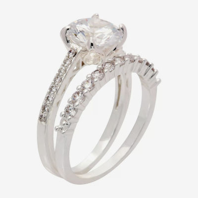 Sparkle Allure 2-pc. Cubic Zirconia Pure Silver Over Brass Ring Sets