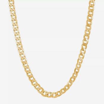 Made in Italy 14K Gold 24 Inch Solid Curb Chain Necklace