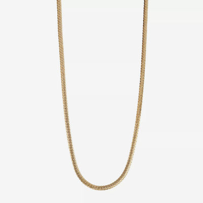 14K Gold Hollow Herringbone Chain Necklace