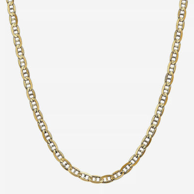 14K Gold Inch Solid Mariner Chain Necklace